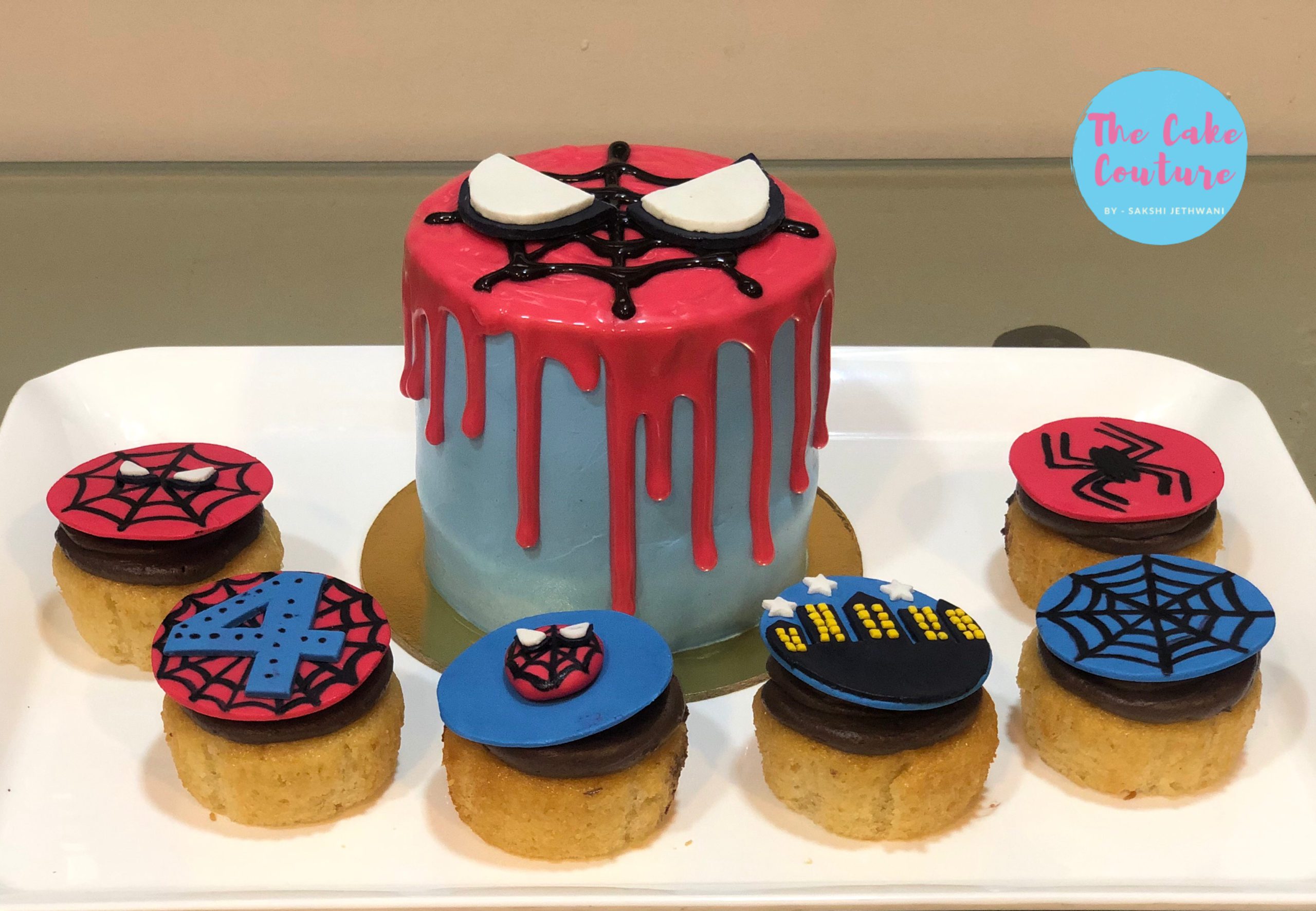 Best Spiderman Theme Cake with Cupcakes In Raipur | Order Online